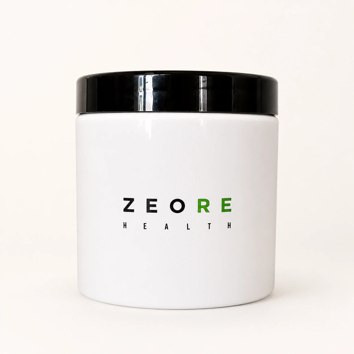 ZEORE 200 g jar with black cap and white label